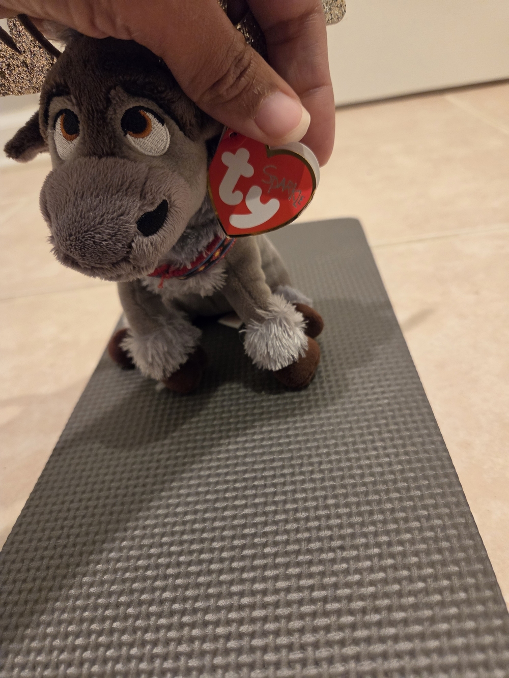 Ty Gray and Brown Plush Reindeer Dog Toy